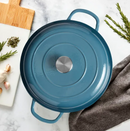 Simply Home 30cm Blue Shallow Cast Iron Casserole