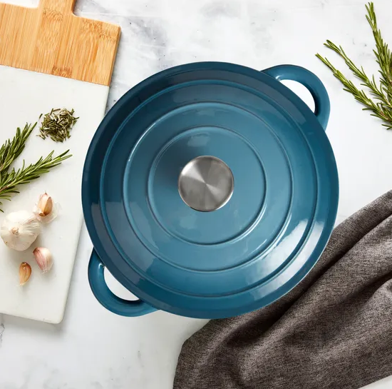 Simply Home 22cm Blue Cast Iron Casserole