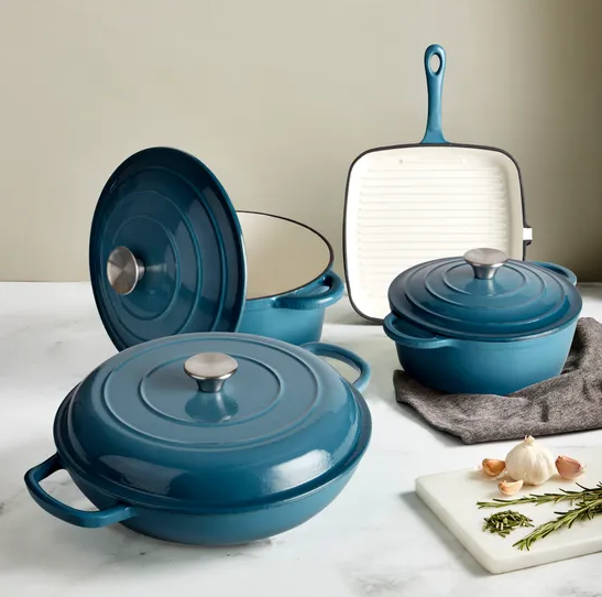 Simply Home 22cm Blue Cast Iron Casserole