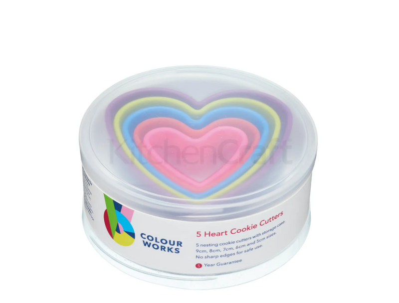 Colourworks Set of 5 Heart Cookie Cutters