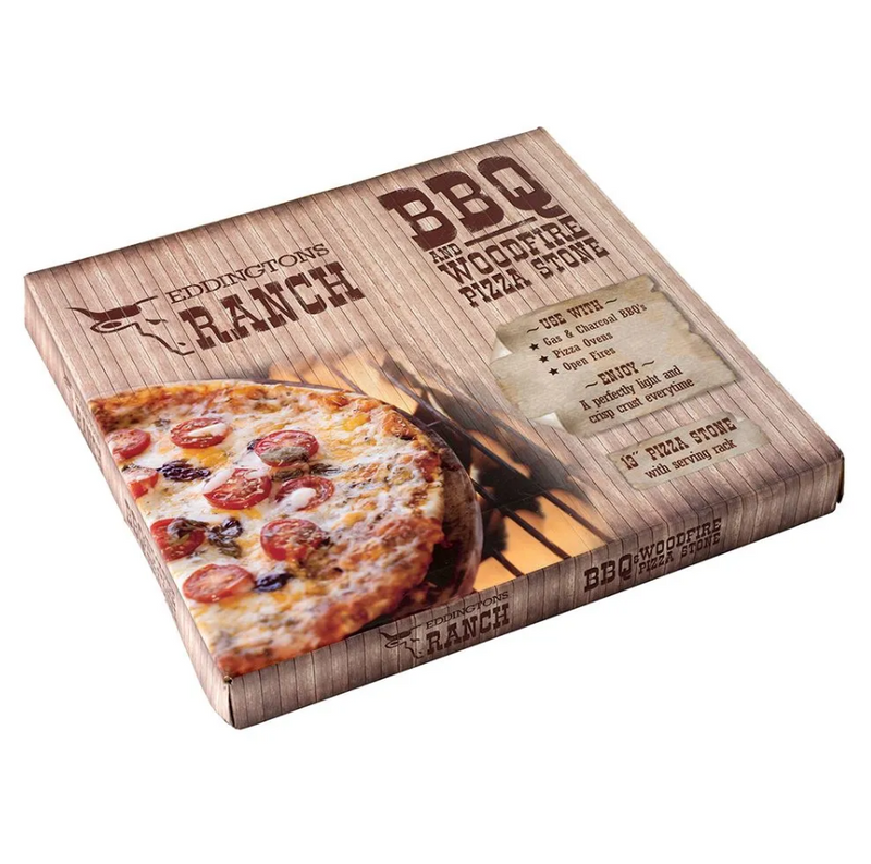 13" BBQ Pizza Stone With Chrome Stand