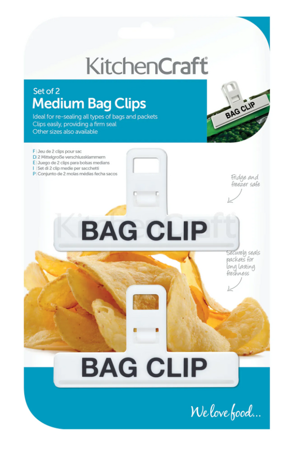 Set of 2 Medium Plastic Bag Clips