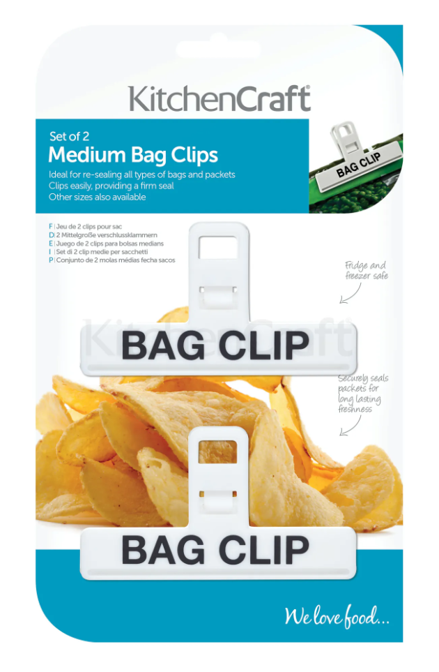 Set of 2 Medium Plastic Bag Clips