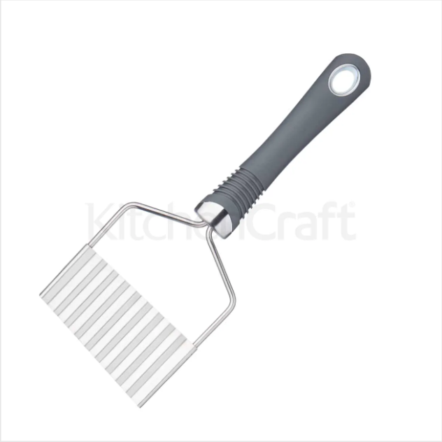 Professional Crinkle Potato Chip Cutter with Soft-Grip Handle
