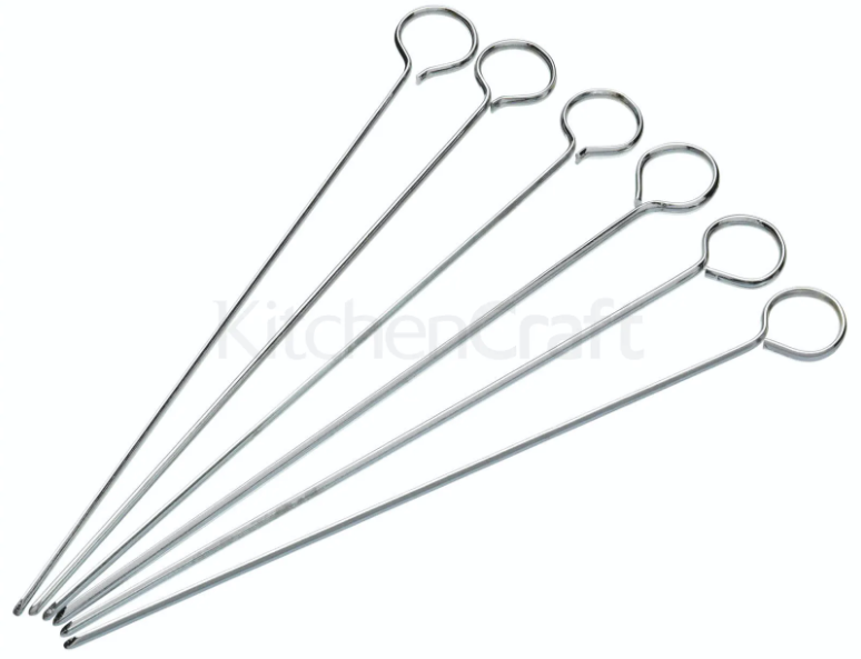 Pack of Six 20cm Flat Sided Skewers