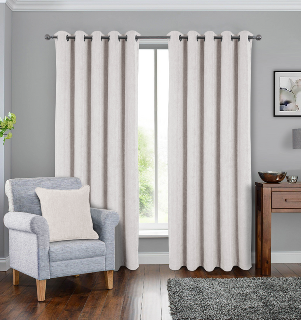 Savoy Readymade Curtains - Chalk - 66x72