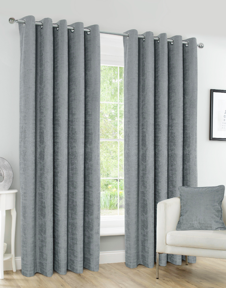 Harper Readymade Curtains - Grey - 90x72