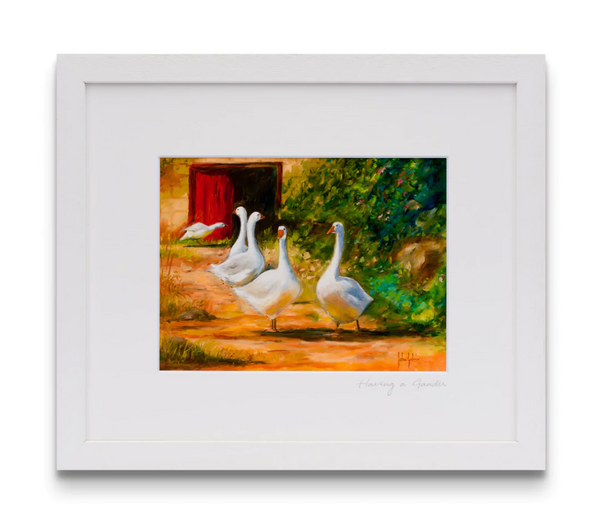John Galvin Framed Print - Having A Gander