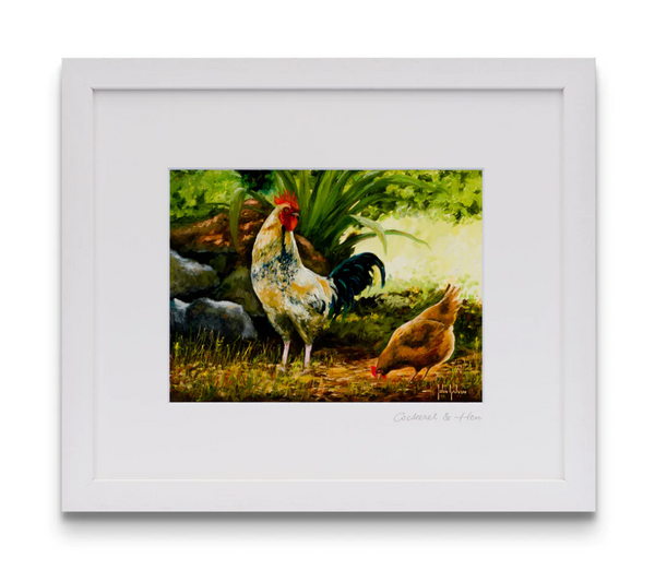 John Galvin Framed Print - Cockerel & Hen