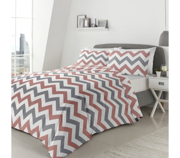 Chevron Blush Duvet Cover Set King
