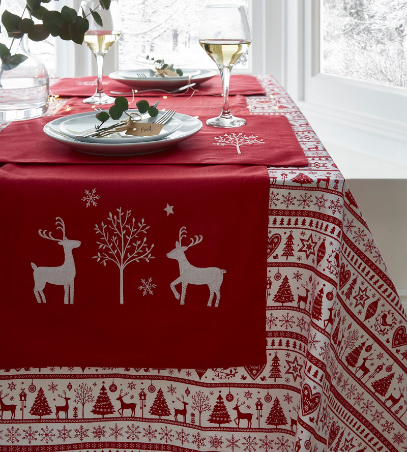 Yuletide Table Cloth Red 140 x 230cm