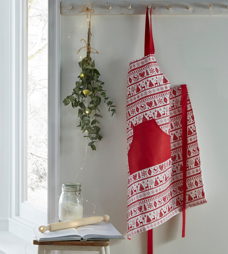 Yuletide Apron Red