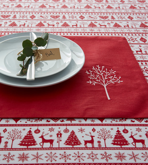 Yuletide Pack Of 4 Placemats Red 33x48cm