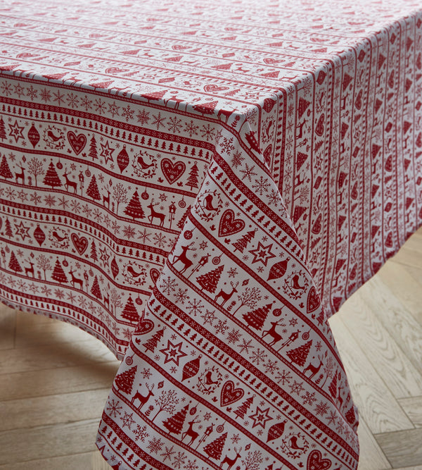 Yuletide Table Cloth Red 180cm Round