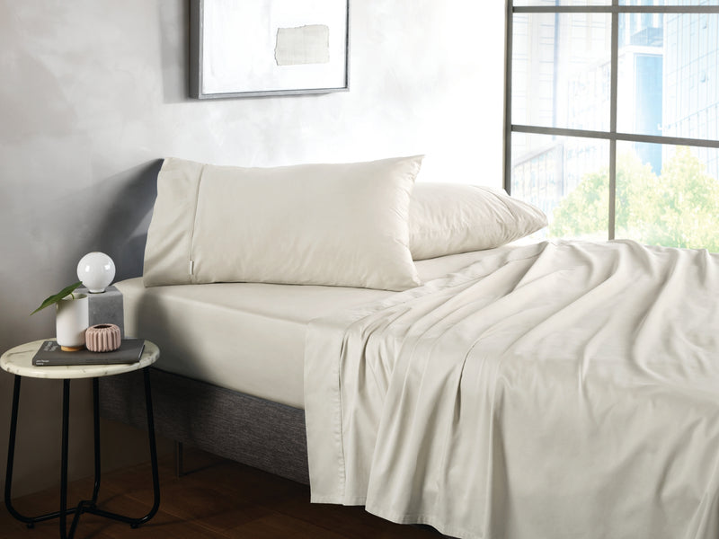 500TC Cotton Sateen Pillowcase (Pair) - Chalk