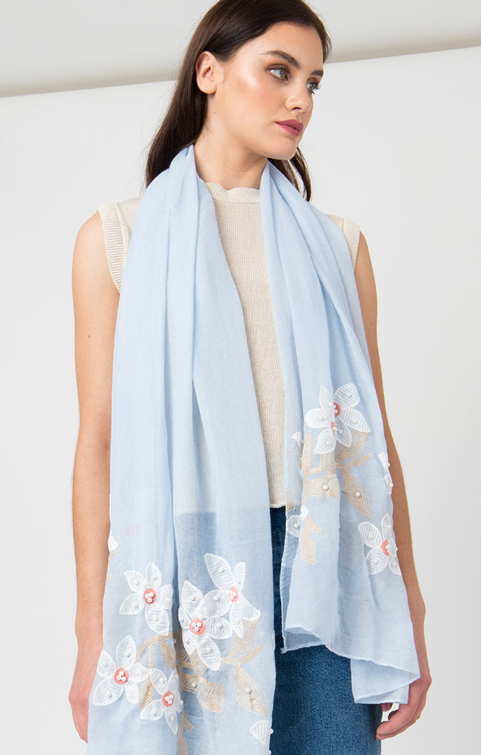Daisy Scarf - Blue