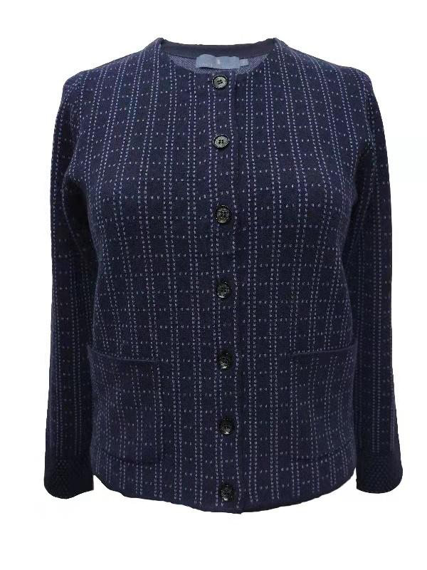 Jacquard Collar Jacket - Night Sky