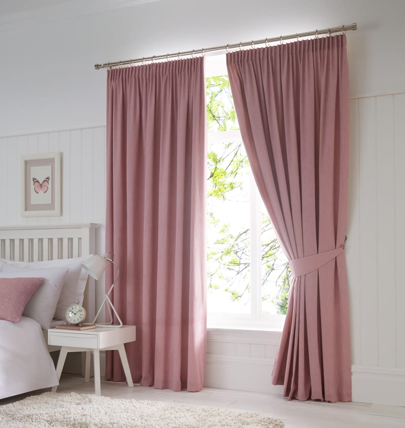 Dijon Readymade Pencil Pleat Curtains - Blush