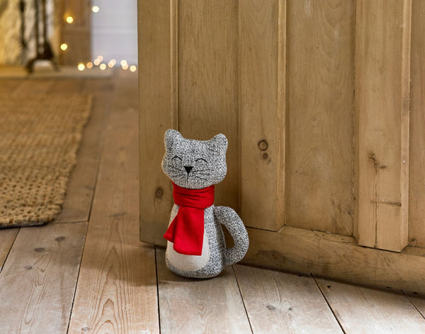 Christmas Cat Door Stop