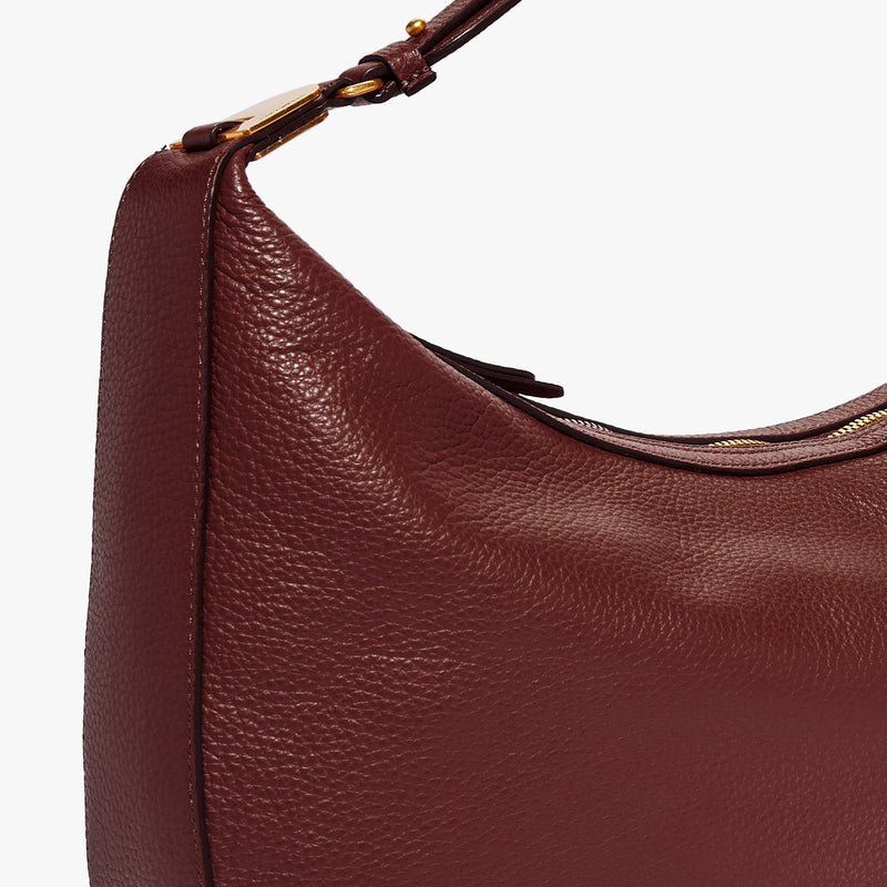 Anais Grainy Leather Handbag - Marsala