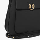 Cachet Grainy Leather Handbag - Black