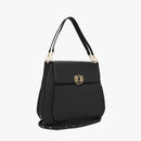Cachet Grainy Leather Handbag - Black