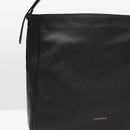 Grained Leather Hobo Bag - Black