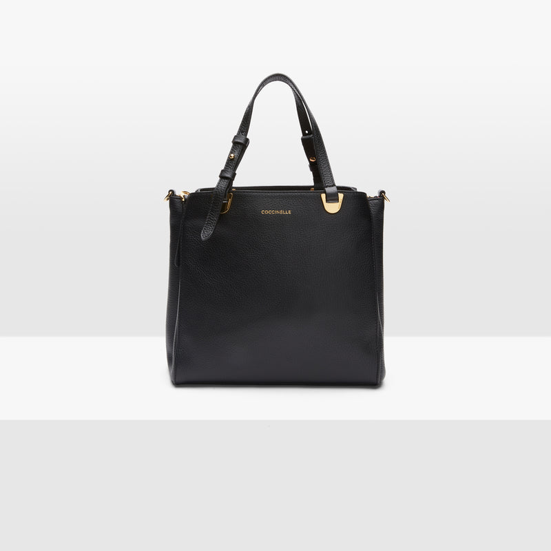 Grained Leather Bag - Black
