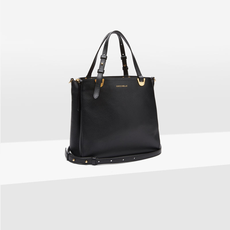 Grained Leather Bag - Black