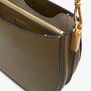 Double Grainy Leather Hobo Bag - Green/white