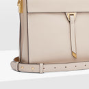 Double Grainy Leather Bag - Pink/beige