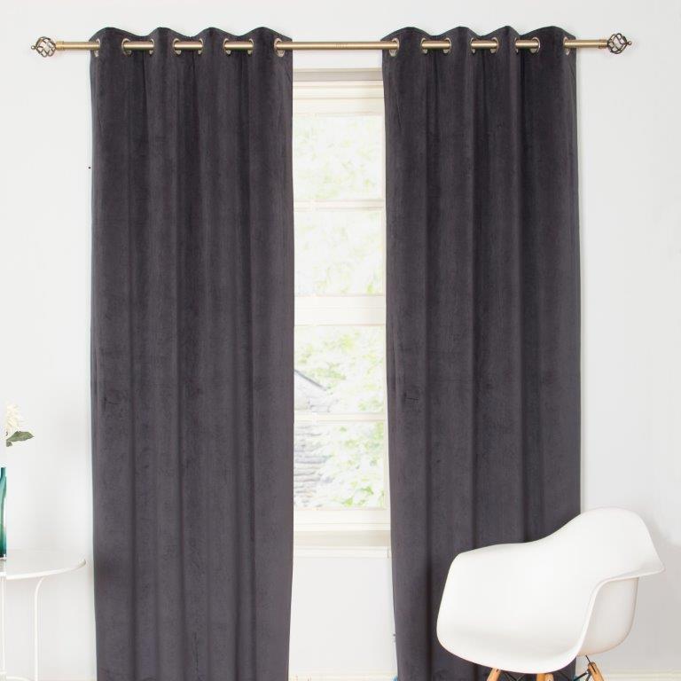 Elegance Readymade Curtains Graphite - 90" x 90"
