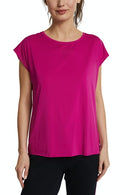 Sleeve Laser Cut T-shirt - Pink
