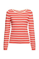 Casual Ribbed Fitted Top - Coral
