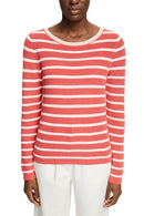 Casual Ribbed Fitted Top - Coral
