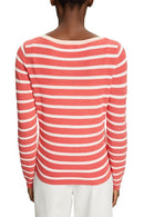 Casual Ribbed Fitted Top - Coral
