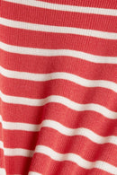 Casual Ribbed Fitted Top - Coral