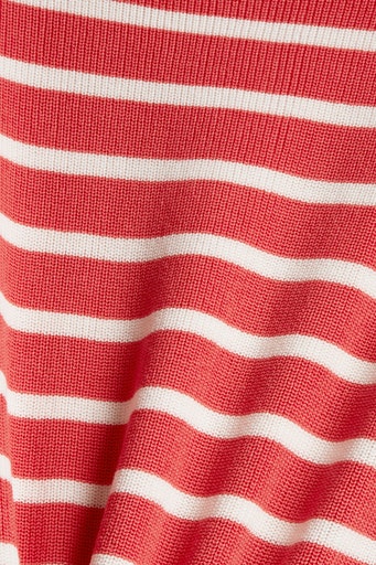 Casual Ribbed Fitted Top - Coral