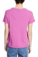Casual Short Sleeve T-shirt - Pink Fuchsia