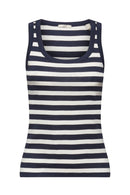 Rib Stripe Tank Top - Navy