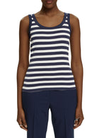 Rib Stripe Tank Top - Navy