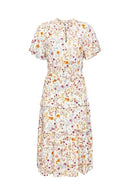 Aop Crepe Dress - Cream Beige