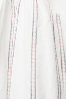 Applique Stripe Midi Dress - Offwhite