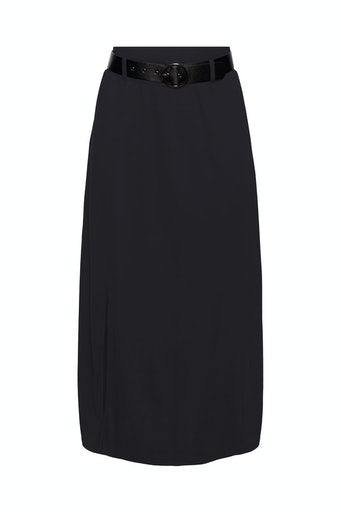 Belted Jersey Skirt - Black