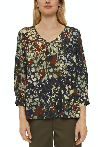 Print Tunic Blouse - Dark Khaki