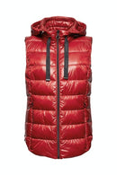 Hooded Padded Gilet - Dark Red