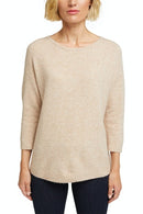 Wool Blend Round Neck Jumper - Beige