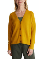 Plain Button Cardigan - Brass Yellow