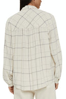 Long Sleeve Check Blouse - Offwhite