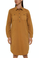 Long Sleeve Pocket Dress - Camel